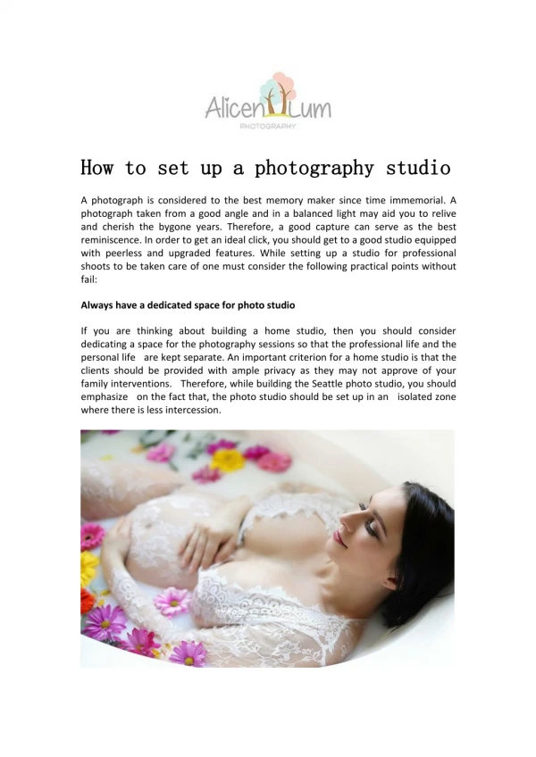 How to set up a photography studio