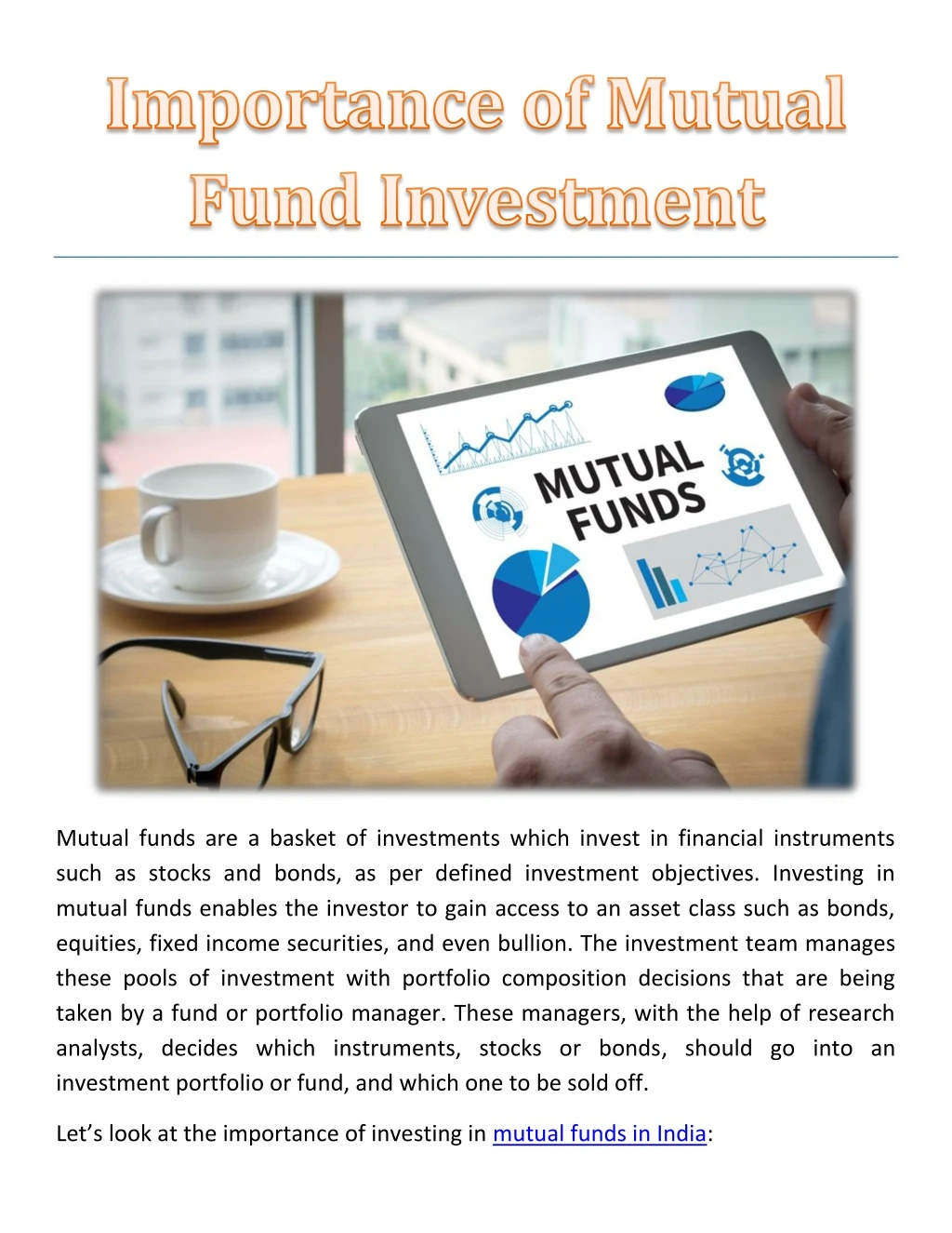 mutual funds are a basket of investments which