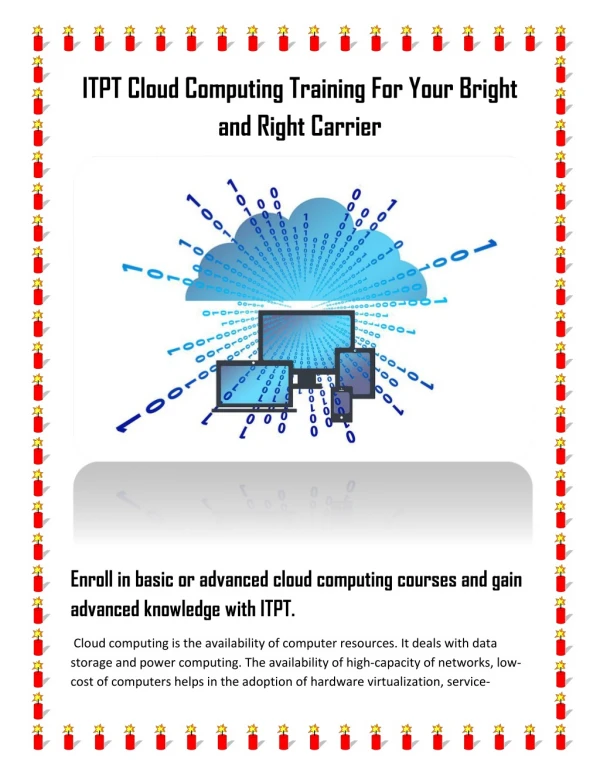 ITPT Cloud Computing Training Courses For Your Bright and Right Carrier