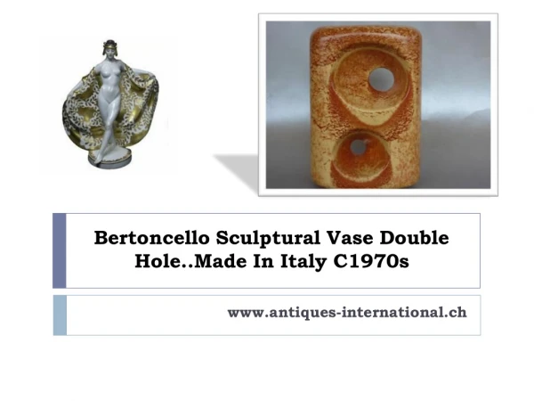 Bertoncello Sculptural Vase Double Hole..Made In Italy C1970s