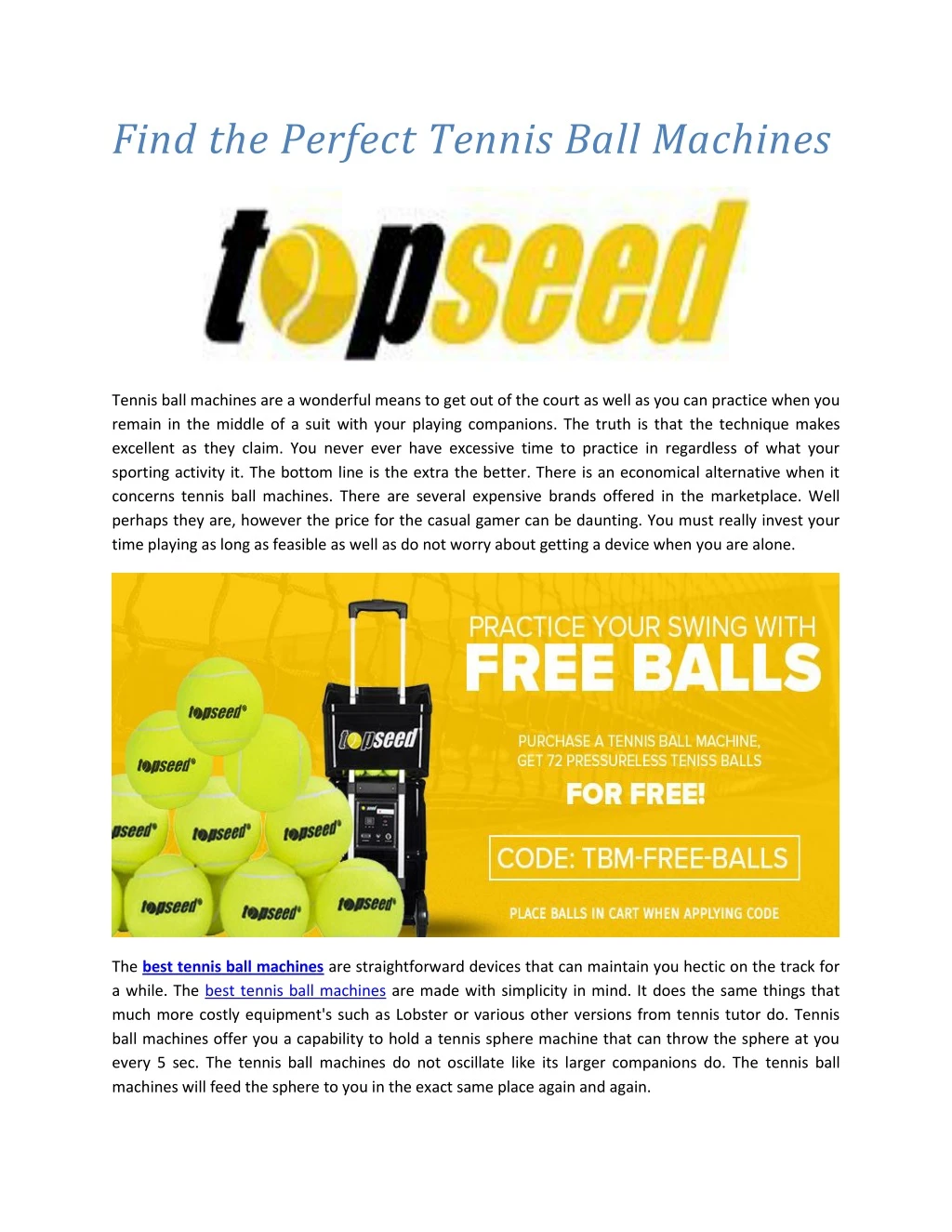 find the perfect tennis ball machines