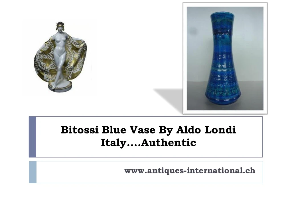 bitossi blue vase by aldo londi italy authentic