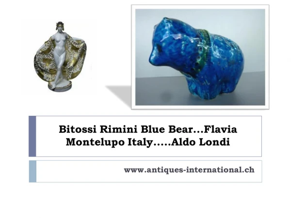 Bitossi Rimini Blue Bear...Flavia Montelupo Italy.....Aldo Londi