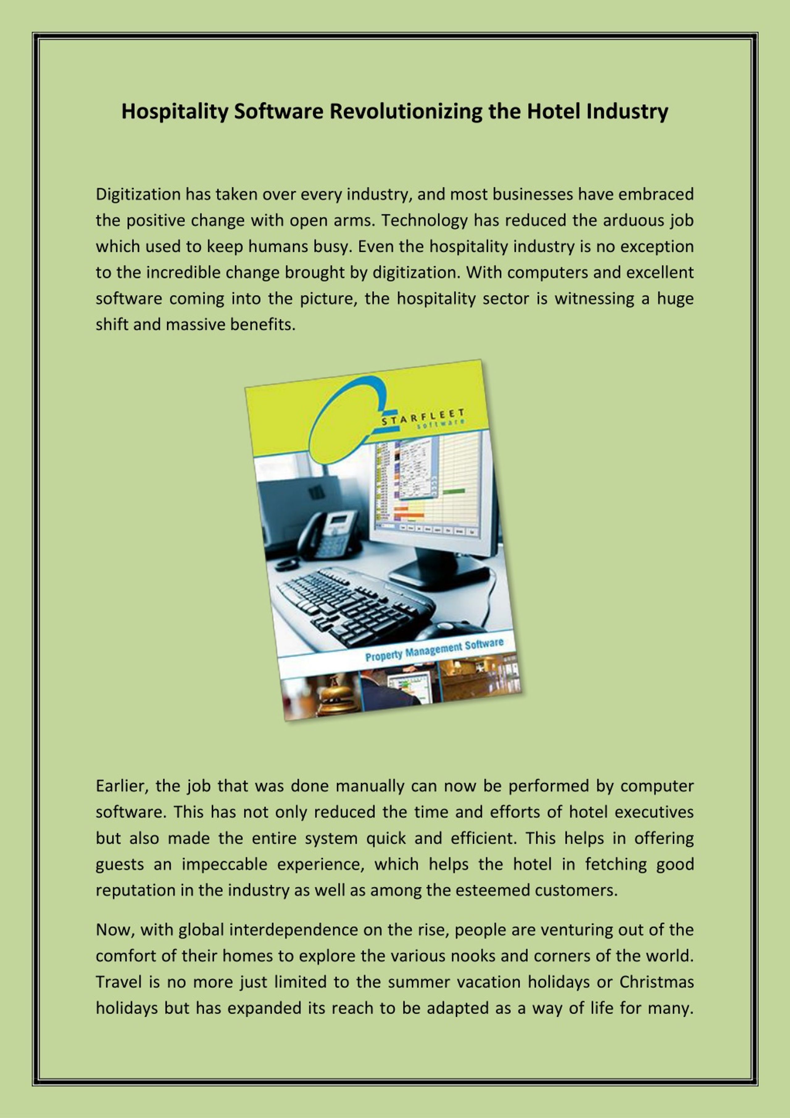 PPT - Hospitality Software Revolutionizing the Hotel Industry ...