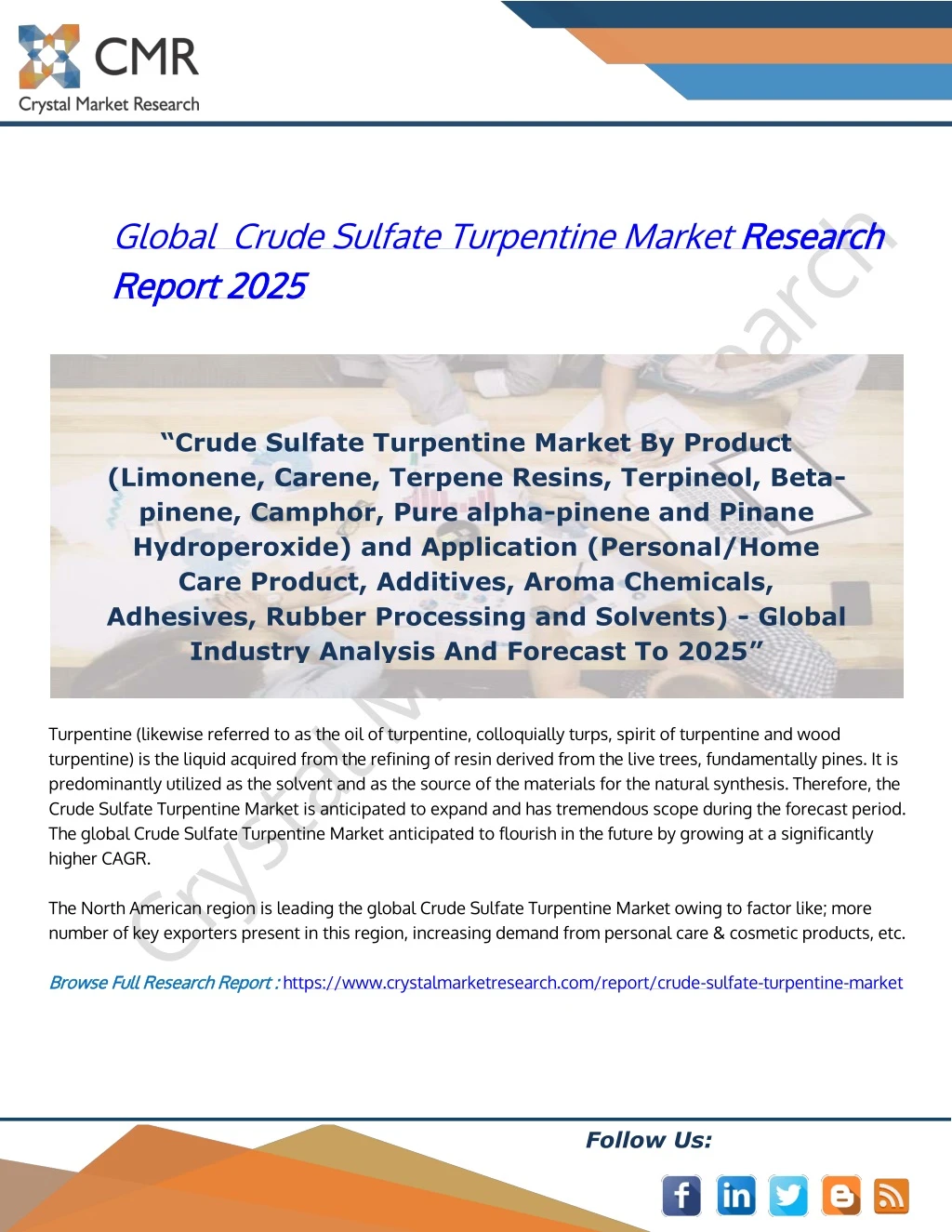 global crude sulfate turpentine market research
