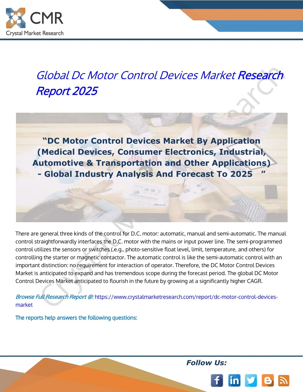 global dc motor control devices market research