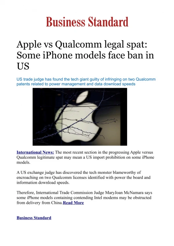 Apple vs Qualcomm legal spat: Some iPhone models face ban in US