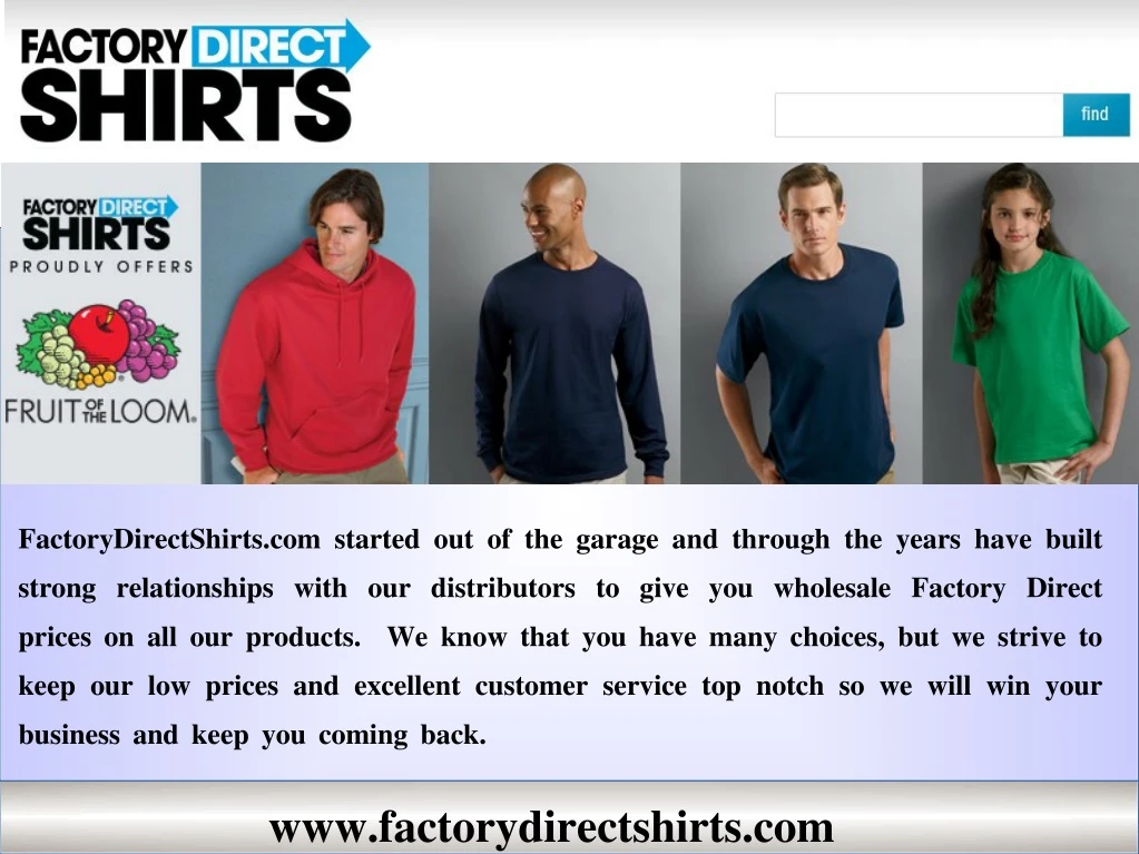 factorydirectshirts com started out of the garage