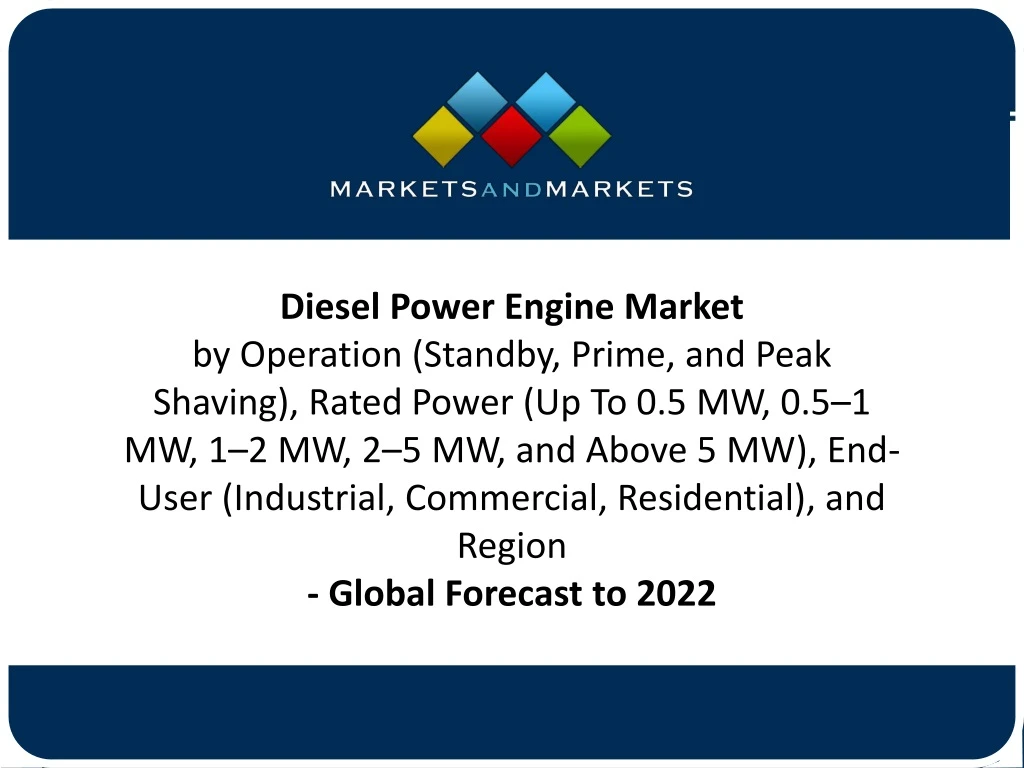 diesel power engine market by operation standby