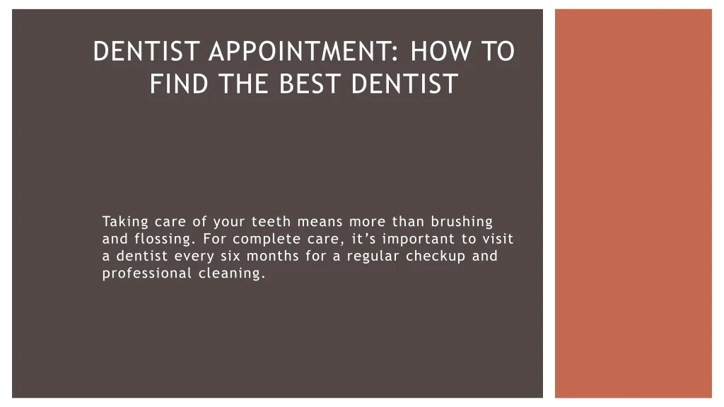 dentist appointment how to find the best dentist
