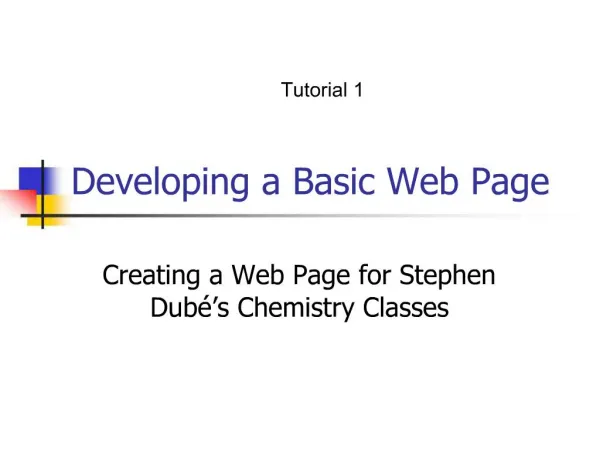 Developing a Basic Web Page