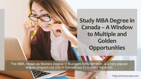 Study MBA Degree in Canada – A Window to Multiple and Golden Opportunities