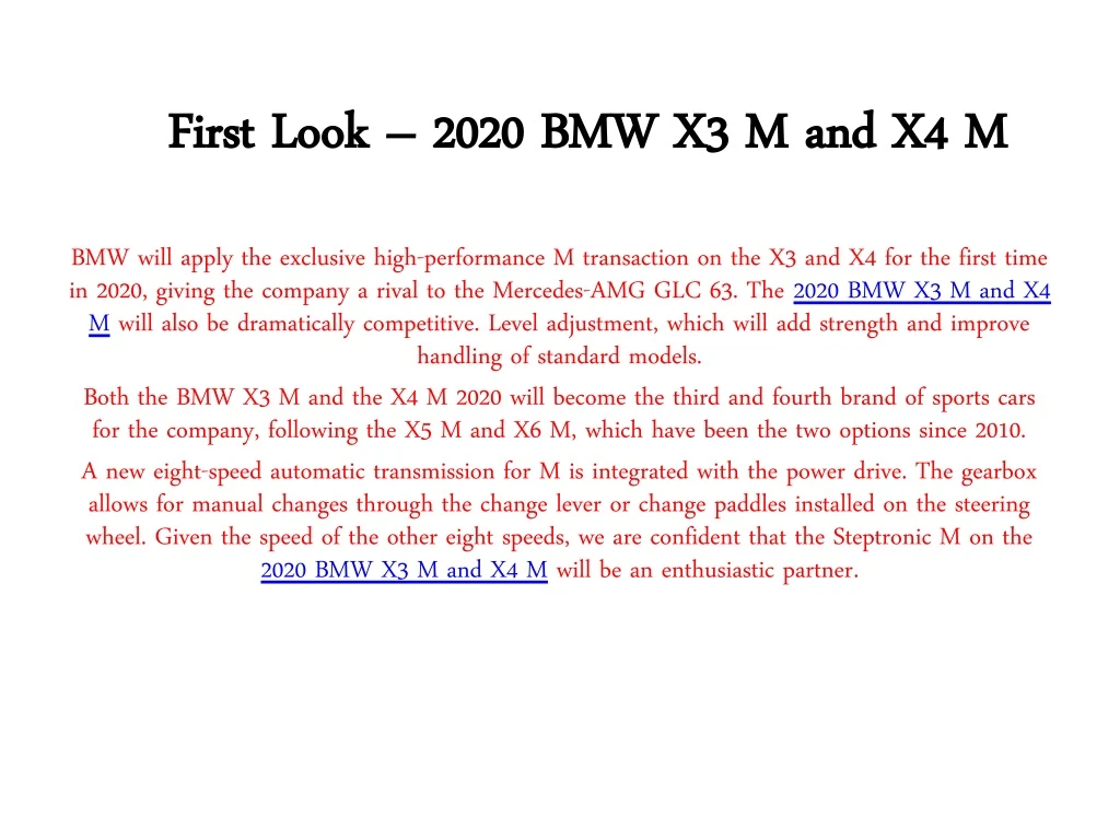 first look 2020 bmw x3 m and x4 first look 2020