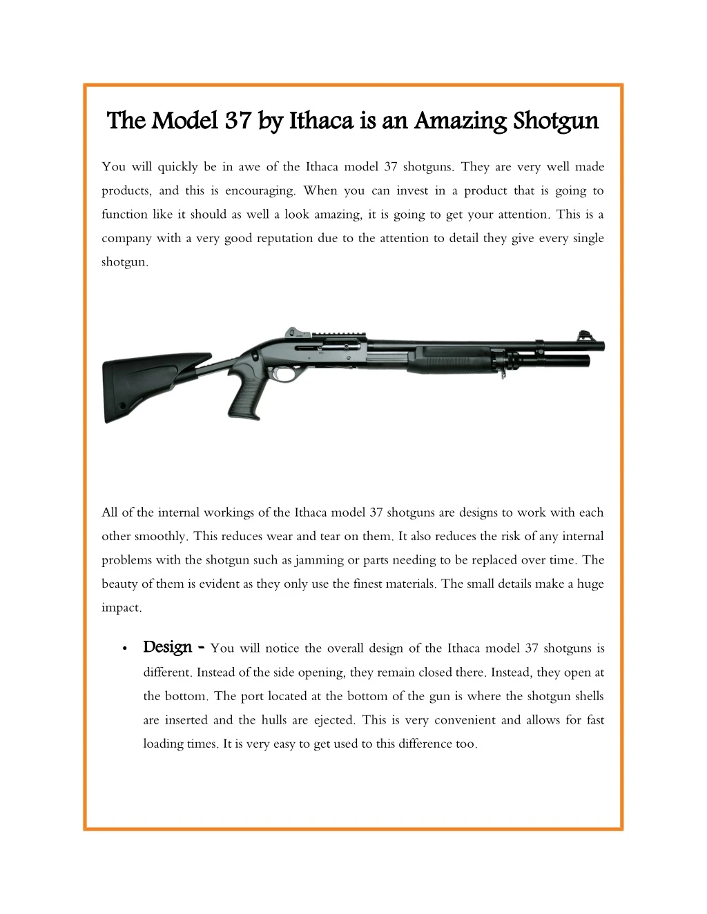 the model 37 by ithaca is an amazing shotgun