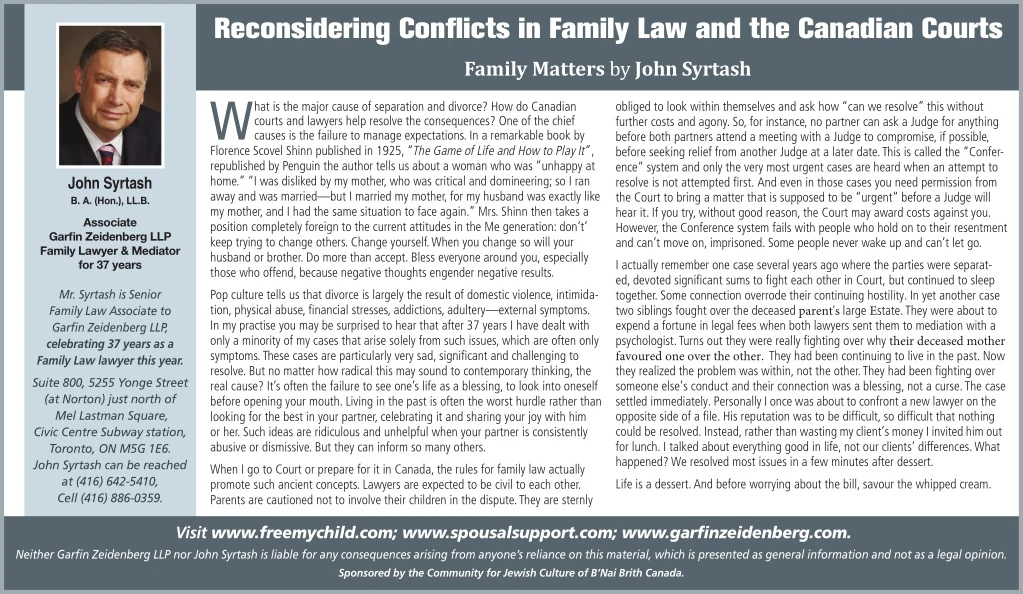 reconsidering conflicts in family