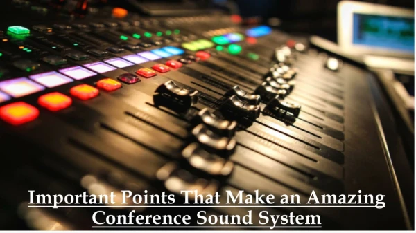 Services Of Audio Hire in London