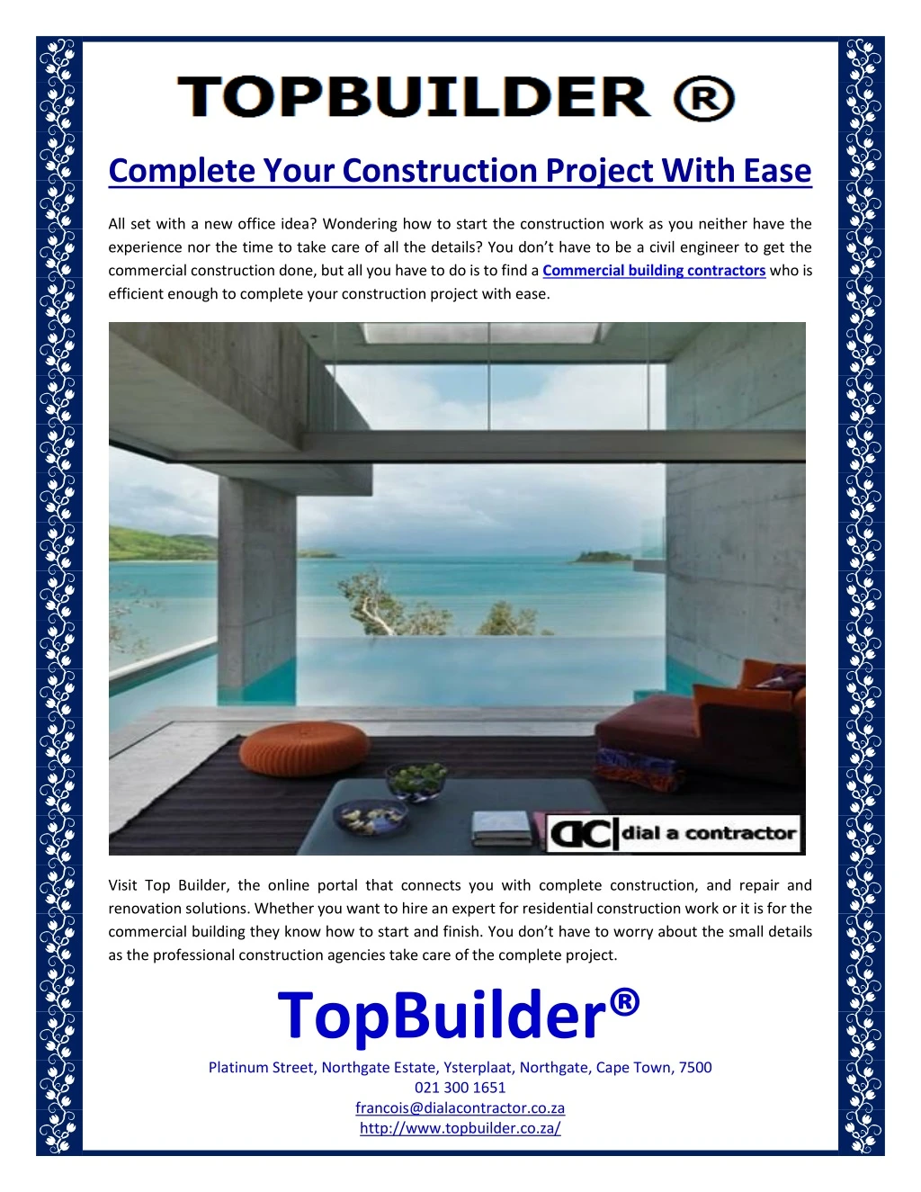 complete your construction project with ease