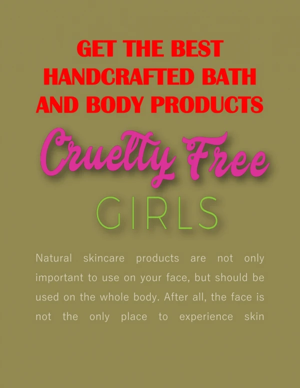 GET THE BEST HANDCRAFTED BATH AND BODY PRODUCTS