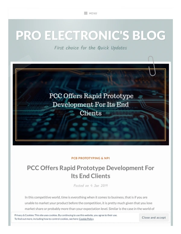 PCC Offers Rapid Prototype Development For Its End Clients