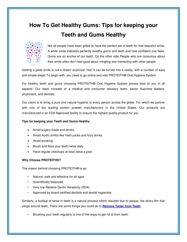 How To Get Healthy Gums: Tips for keeping your Teeth and Gums Healthy