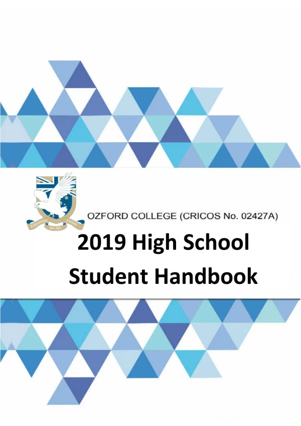 Ozford - 2019 High School Student Handbook