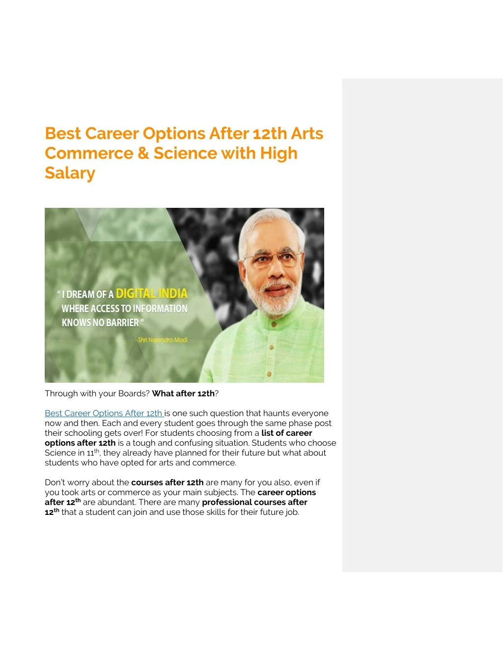 best career options after 12th arts commerce