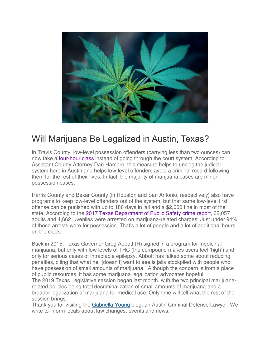 will marijuana be legalized in austin texas