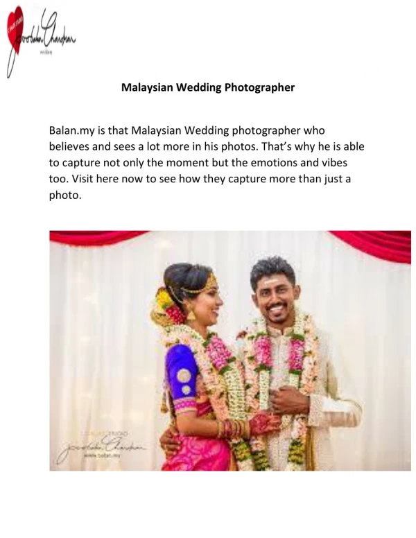 Malaysian Wedding Photographer - Balan