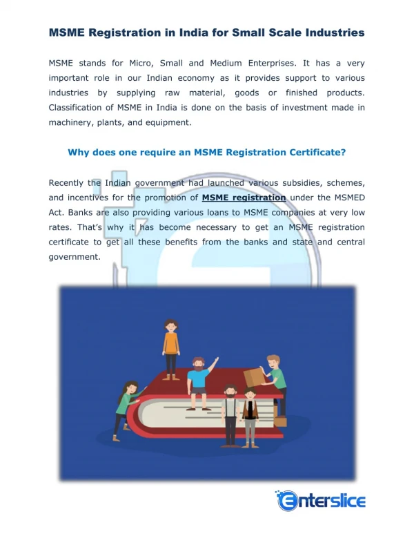 MSME Registration Online India for Small Scale Industries