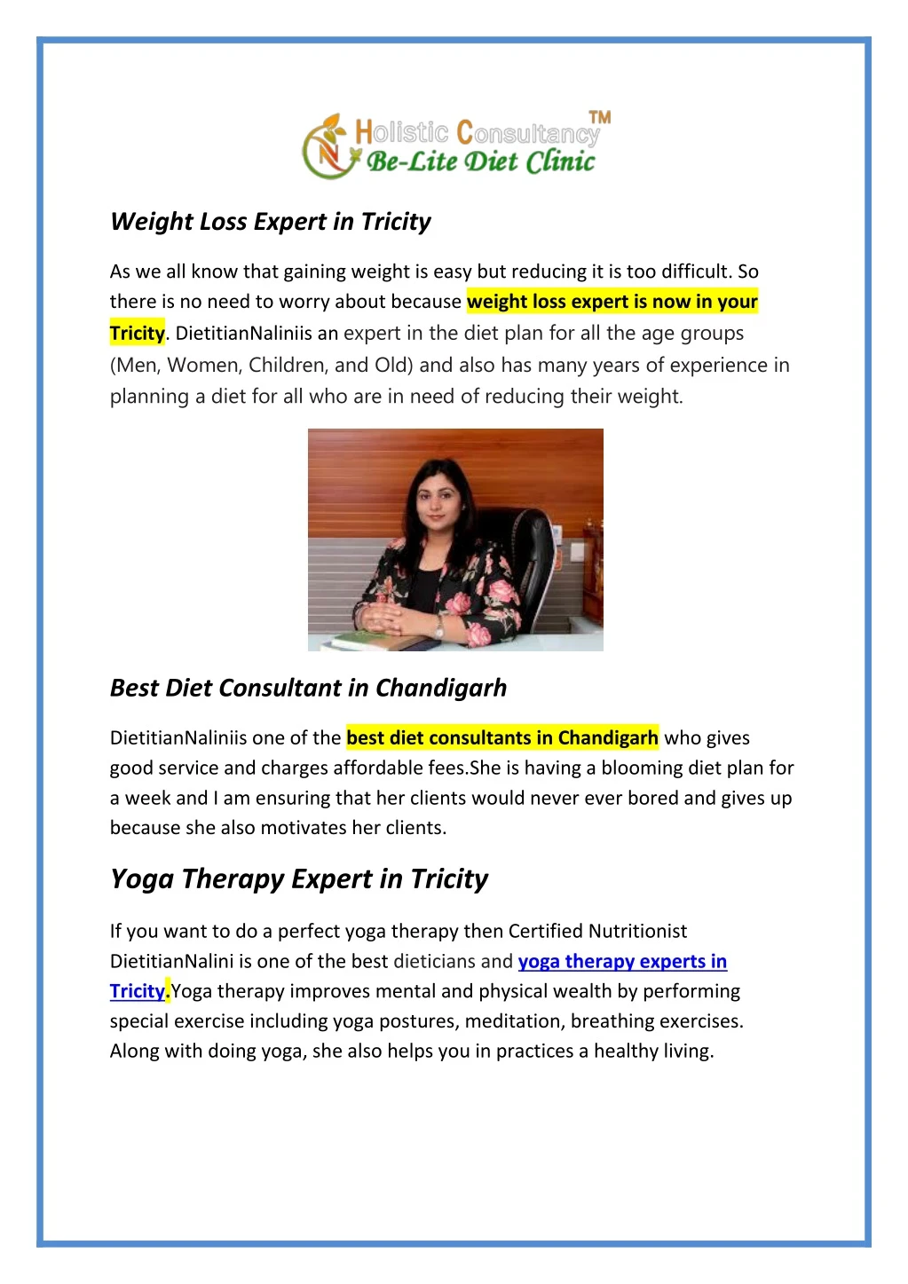 weight loss expert in tricity