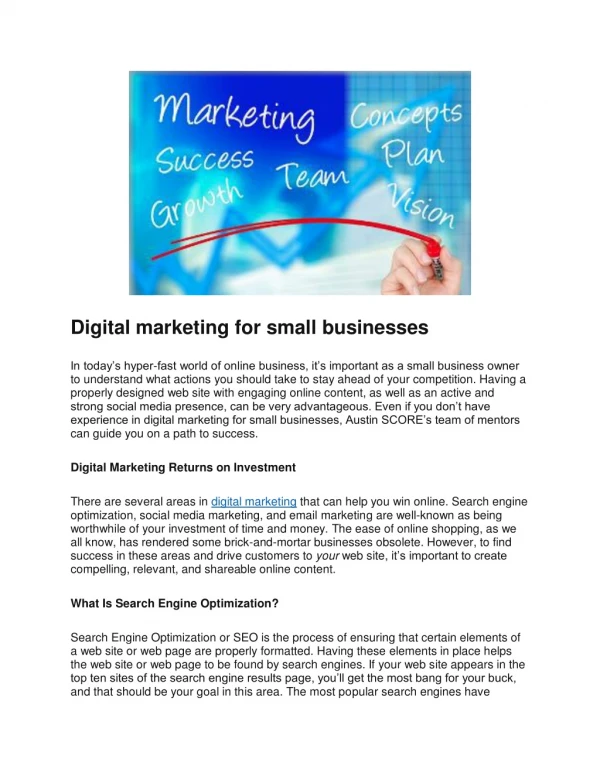 Digital Marketing for Small Businesses