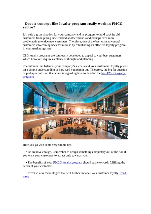 does a concept like loyalty program really work