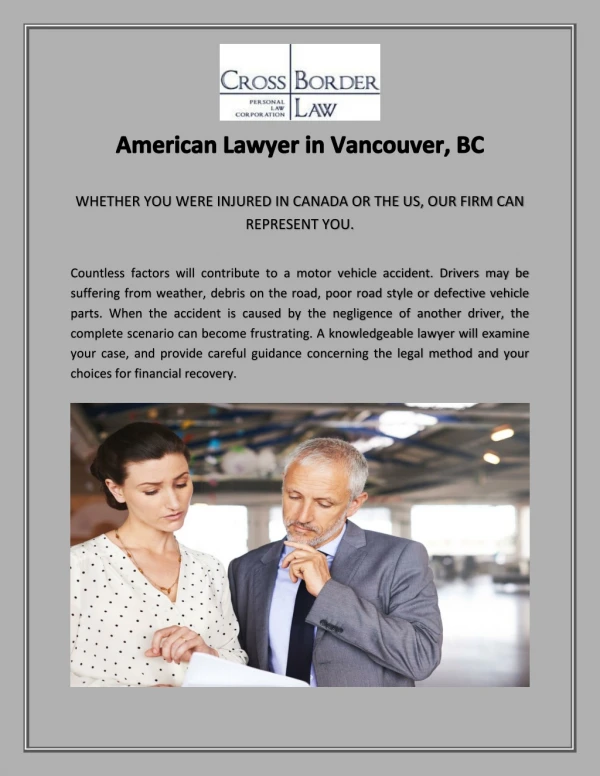 American Lawyer In Vancouver, BC