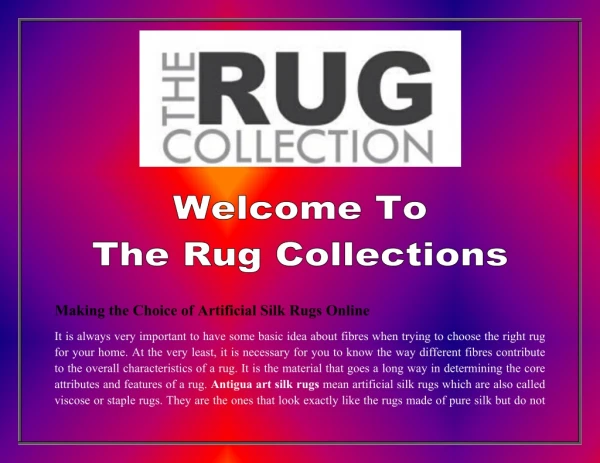 Antigua collection rugs or artificial silk rugs online