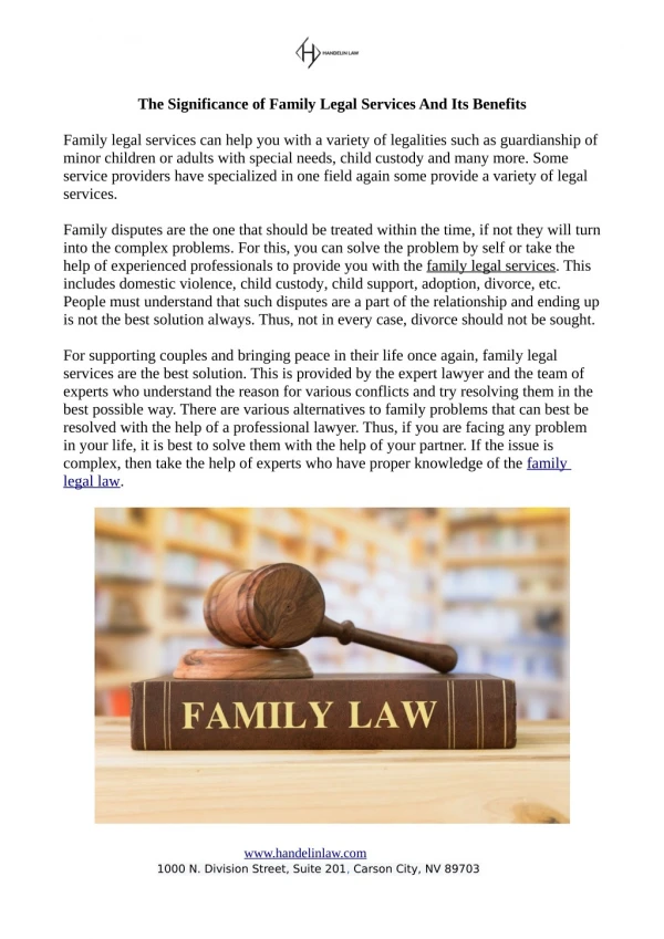 Benefits of Family Legal Services