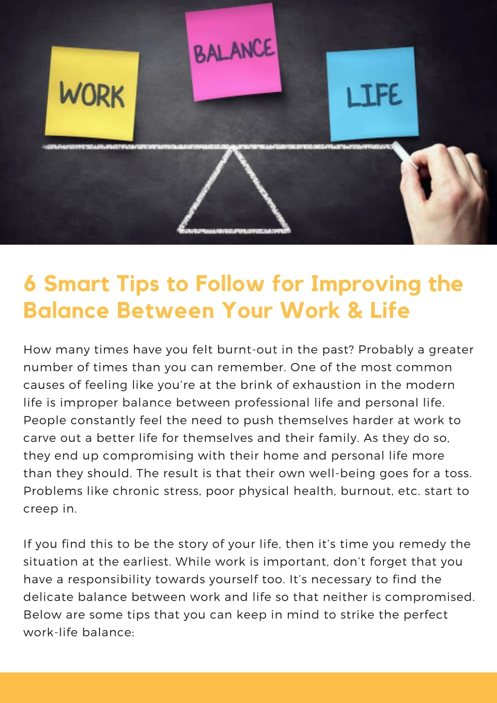 6 smart tips to follow for improving the balance