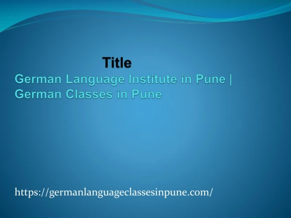 German Language Institute in Pune | German Classes in Pune