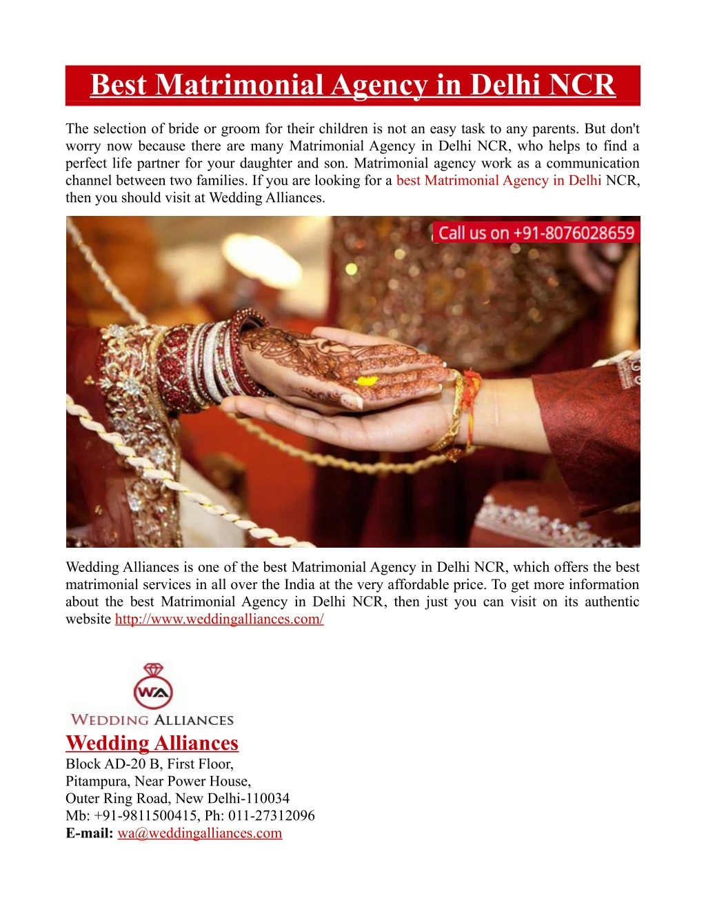 best matrimonial agency in delhi ncr