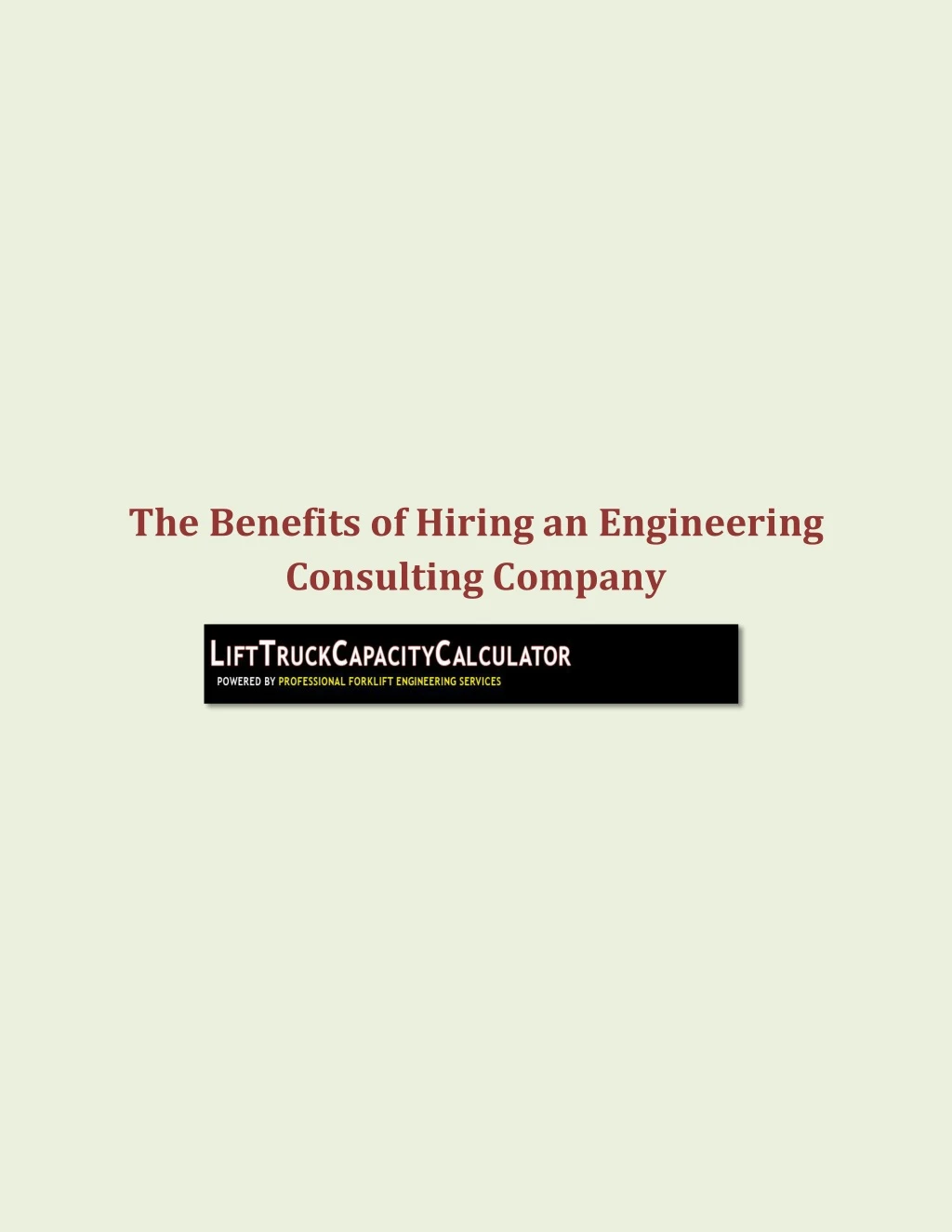 the benefits of hiring an engineering consulting