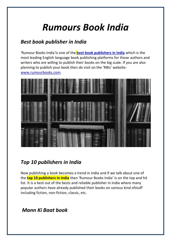 How to find a publisher in India