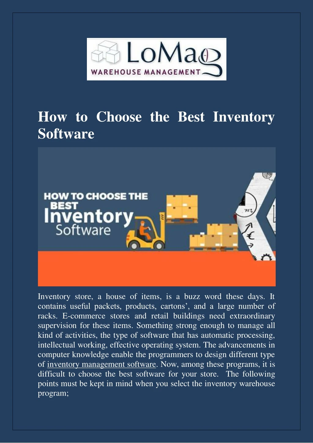 how to choose the best inventory software