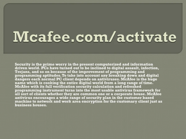 mcafee com activate