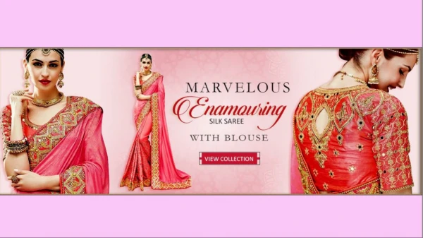 Marvelous pure silk sarees with blouse at Mirraw