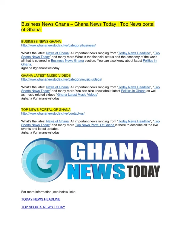 Business News Ghana | Ghana news today