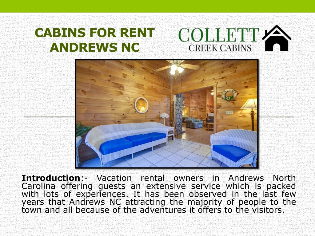 cabins for rent andrews nc