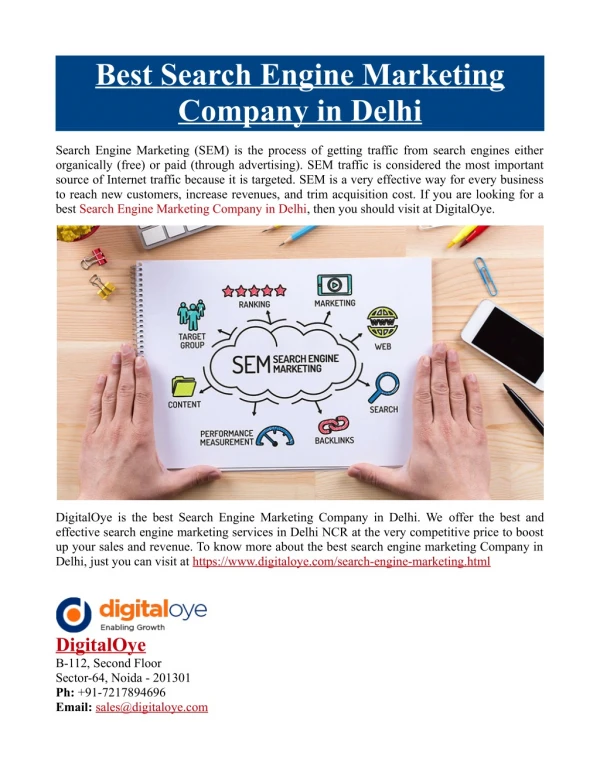 Best Search Engine Marketing Company in Delhi