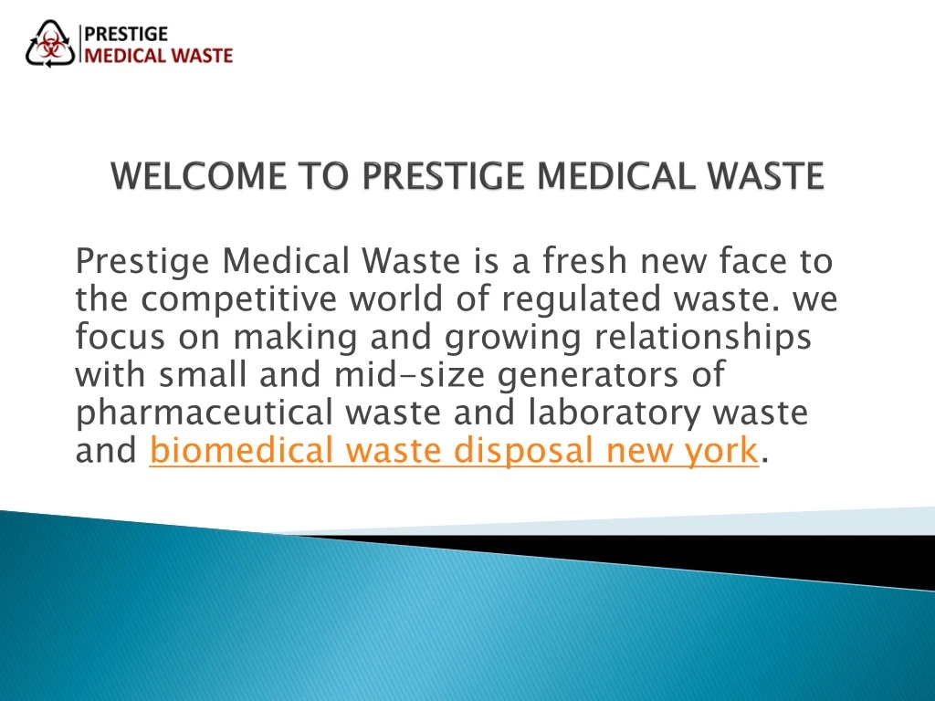 welcome to prestige medical waste