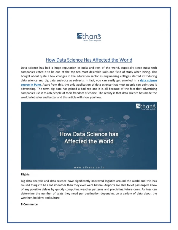 How Data Science Helps in Modern World