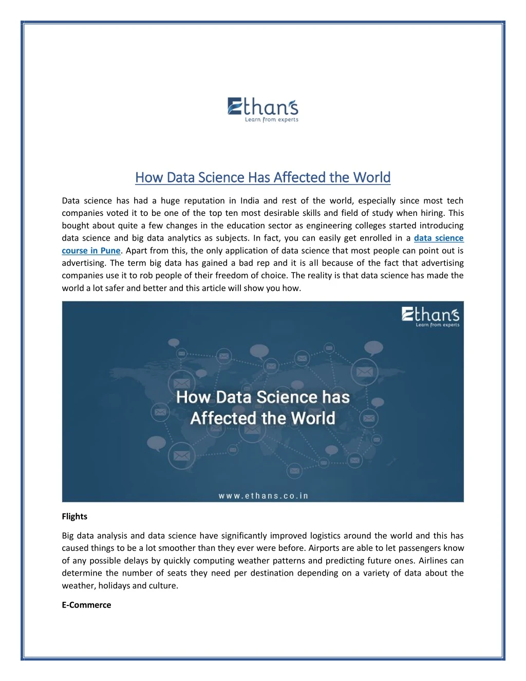 how data science has affected the world how data
