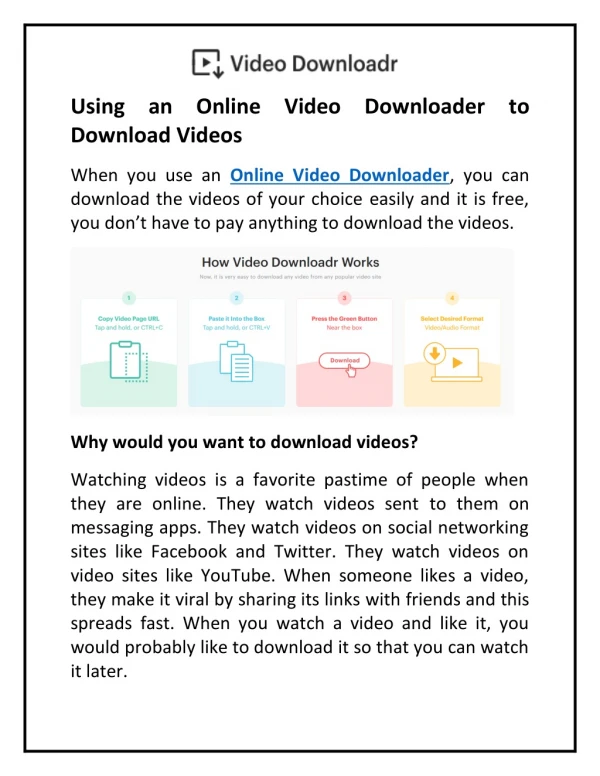 Using an Online Video Downloader to Download Videos